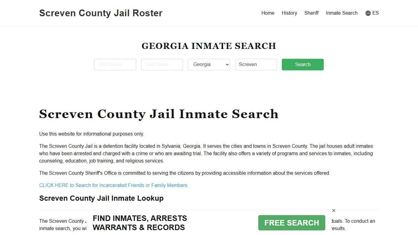 Screven County Jail Roster Lookup, GA, Inmate Search